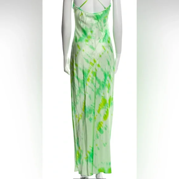 RARE Rat and Boa Tie Dye Cowl neck silk satin Slip Dress small maxi long
